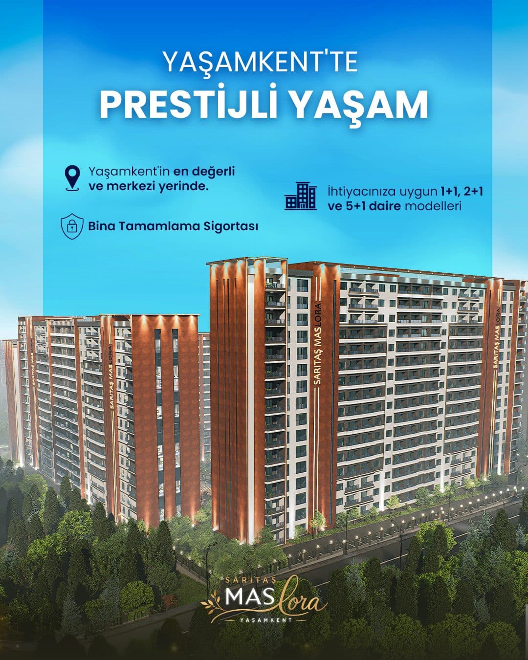 Mas Lora Yaşamkent 1+1 | 43 m² — fotoğraf 2