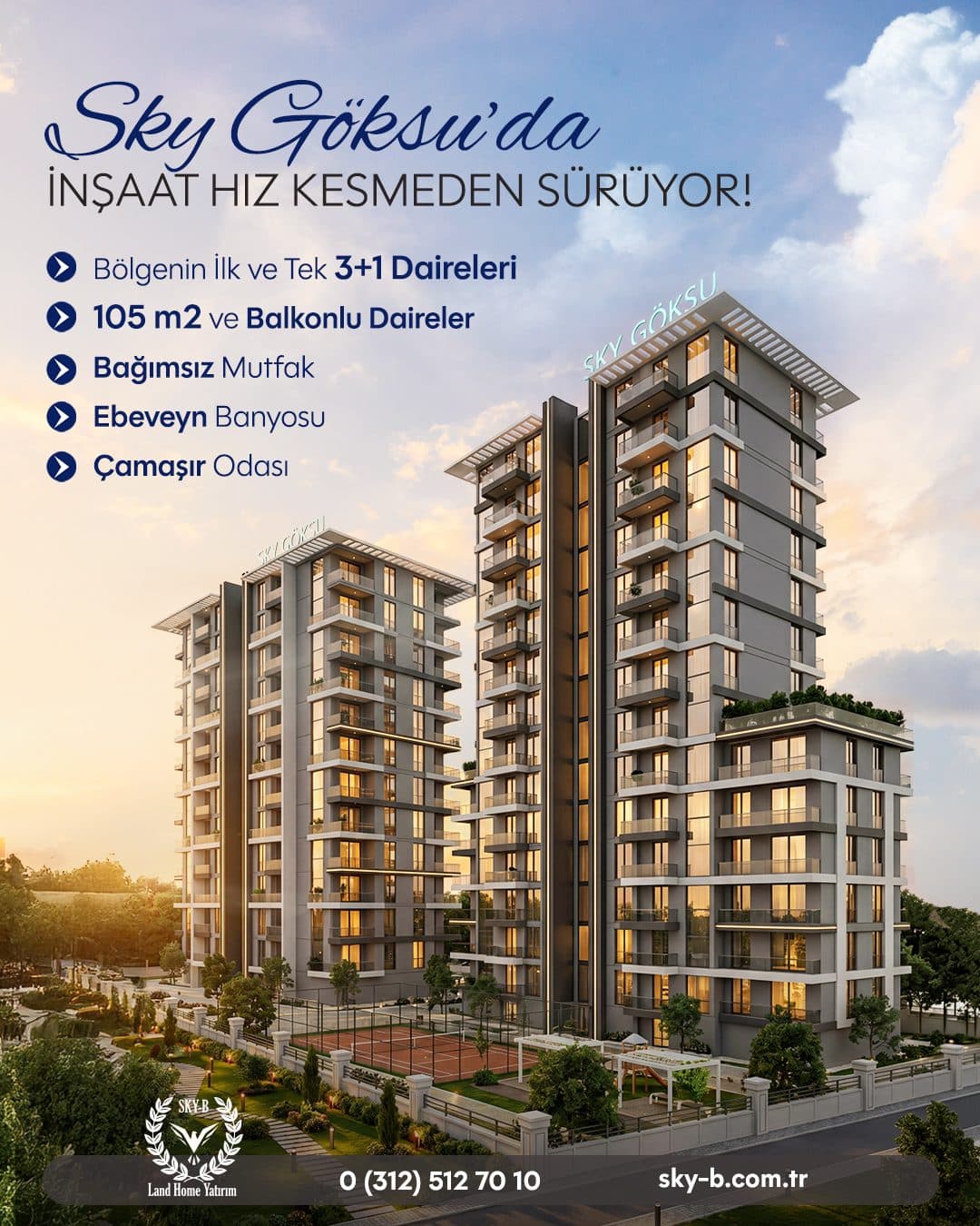 Sky Göksu 2+1 | 70 m² Yukarıyurtçu — küçük fotoğraf 6